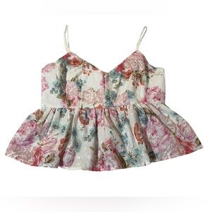 Altar'd State Floral Tank Top - Pink and Blue